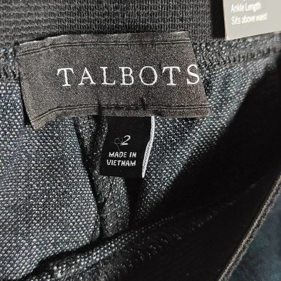 TALBOTS NWT Soho Leggings Green/Blue Tartan Print Size 2 - Picture 6 of 16